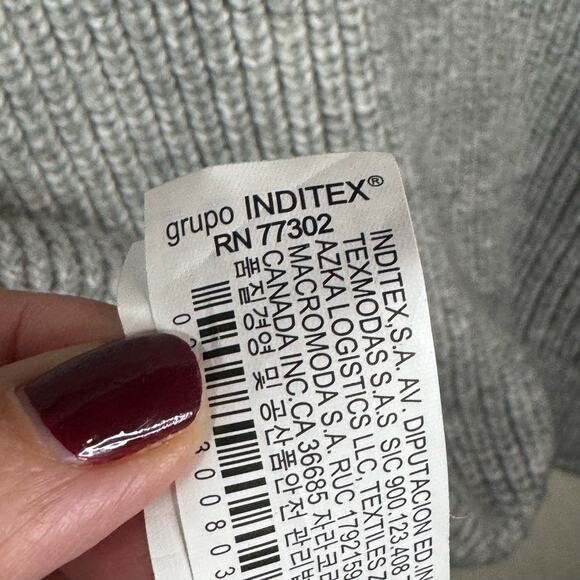 ZARA Chunky Knit Hoodie Size M Oversize Sweater Cozy Capsule Minimalist neutral - Picture 6 of 8